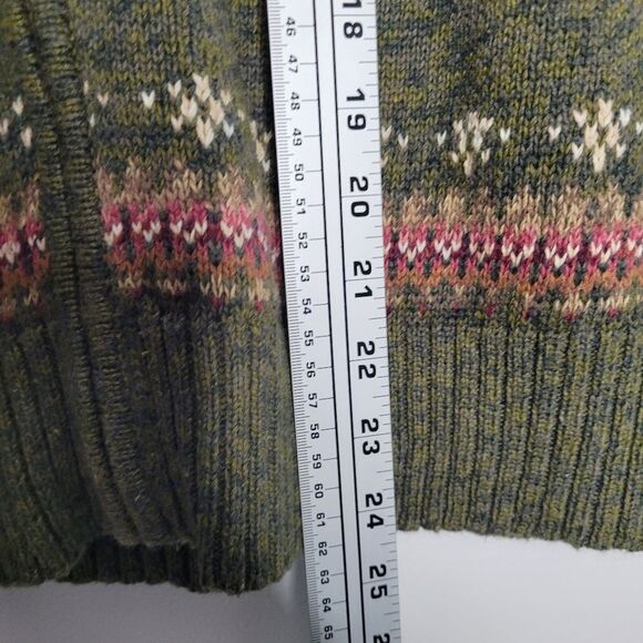 Vintage heirloom collectible y2k fairisle zip front goblincore cabin sweater L - Picture 5 of 5
